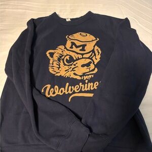 Wolverine Graphic Crewneck Sweatshirt - Navy/Gold